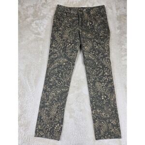 Chaps Denim Women's Pants Paisley Print Size 6 Green Tan Straight Leg